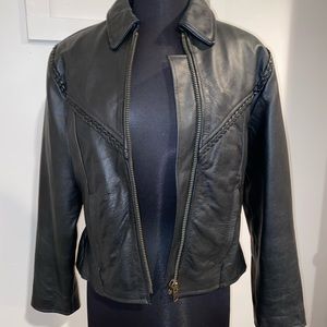 Black leather jacket